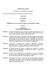 Descarga del Reglamento General de Higiene de Trabajo de Nicaragua